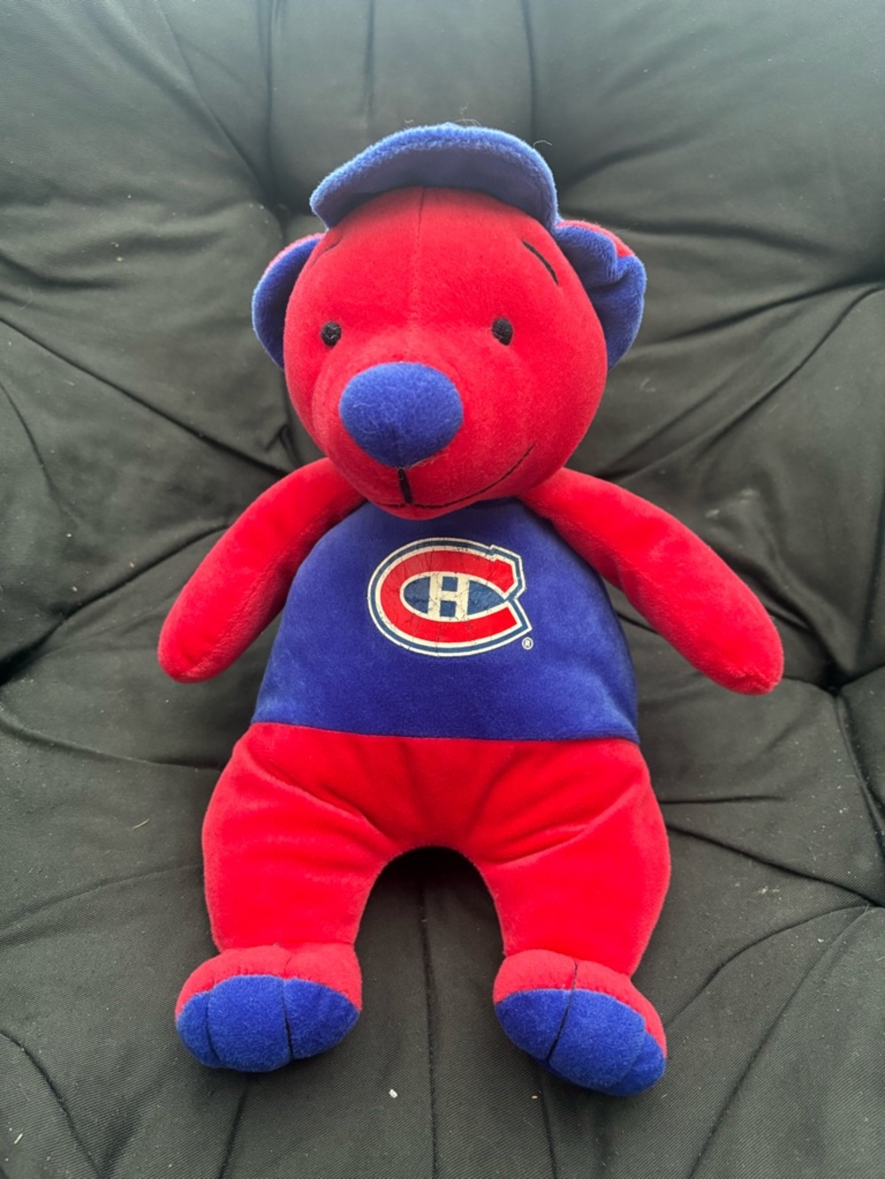 Vintage NHL Montreal Canadiens Red and Blue Plush Bear with Logo